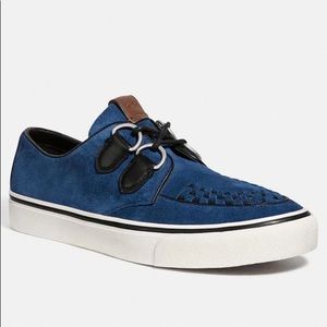 Men’s Coach C175 Low Top Sneaker in Deep Blue Suede Size 10